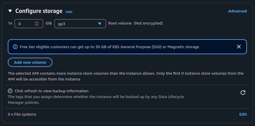 Configure storage for your EC2 instance
