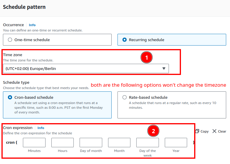 Timezone in EventBridge scheduler
