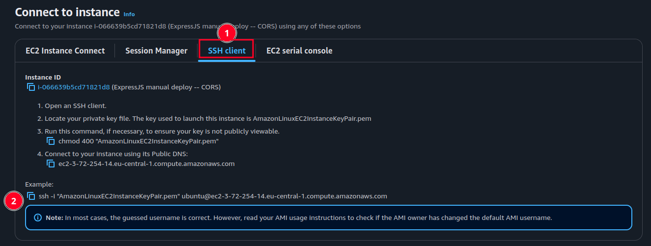 Connect to client tab through SSH