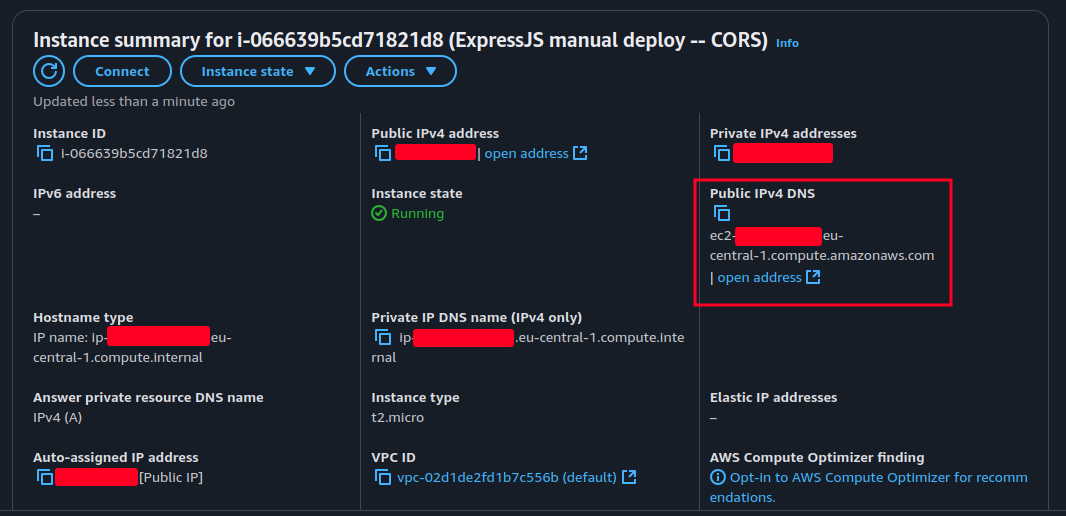 Public IP v4 DNS record