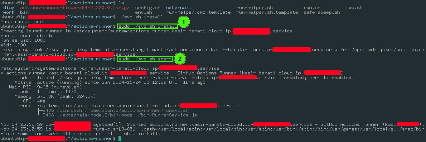 use svc.sh bash script instead of run.sh