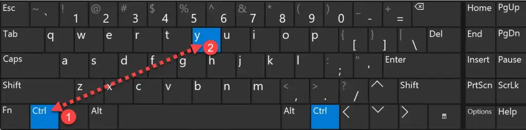 ctrl + y