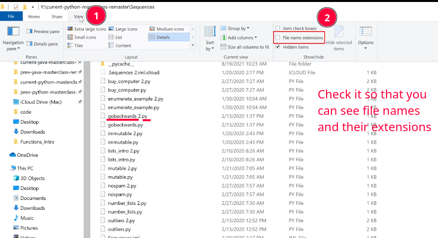 Enable file extension setting