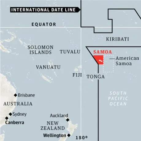 Samoa on the map